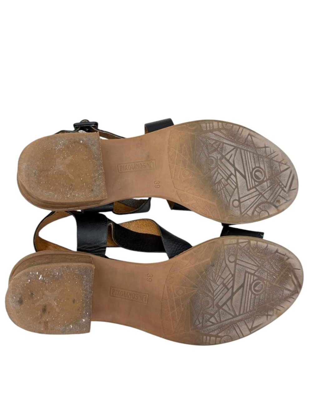 Pikolinos Blane Leather Stacked Heel Die-Cut Straps Women's Sandals Size 8.5 - Picture 6 of 7